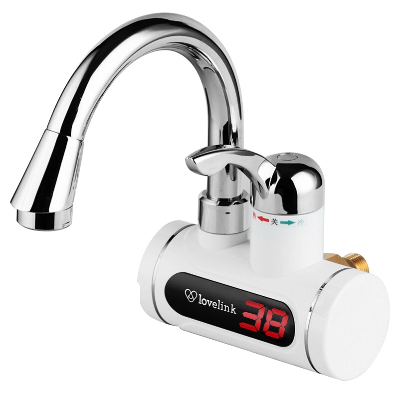 热恋(LoveLink)电热水龙头H3C3中弯(侧进水)+ 漏电保护插头 冷热两用 速热小厨宝 即热式电热水器