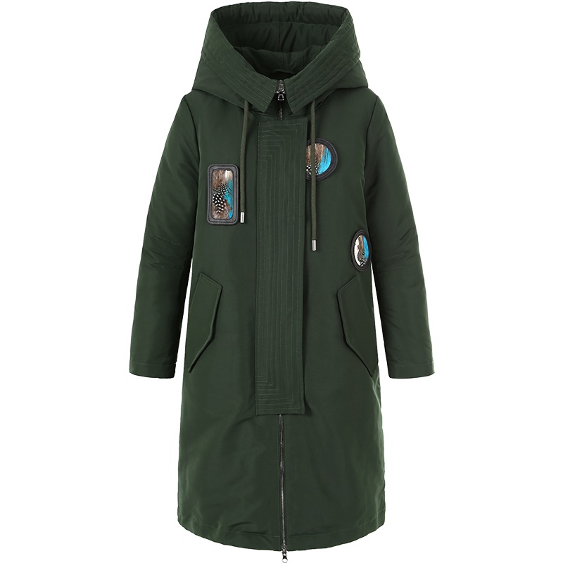 艾莱依O2O2018冬季时尚个性简约连帽羽绒服女