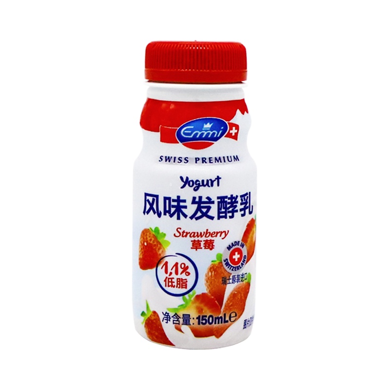 艾美Emmi 瑞士进口酸奶 活性益生菌发酵乳 低温酸牛奶 草莓150ml*6杯