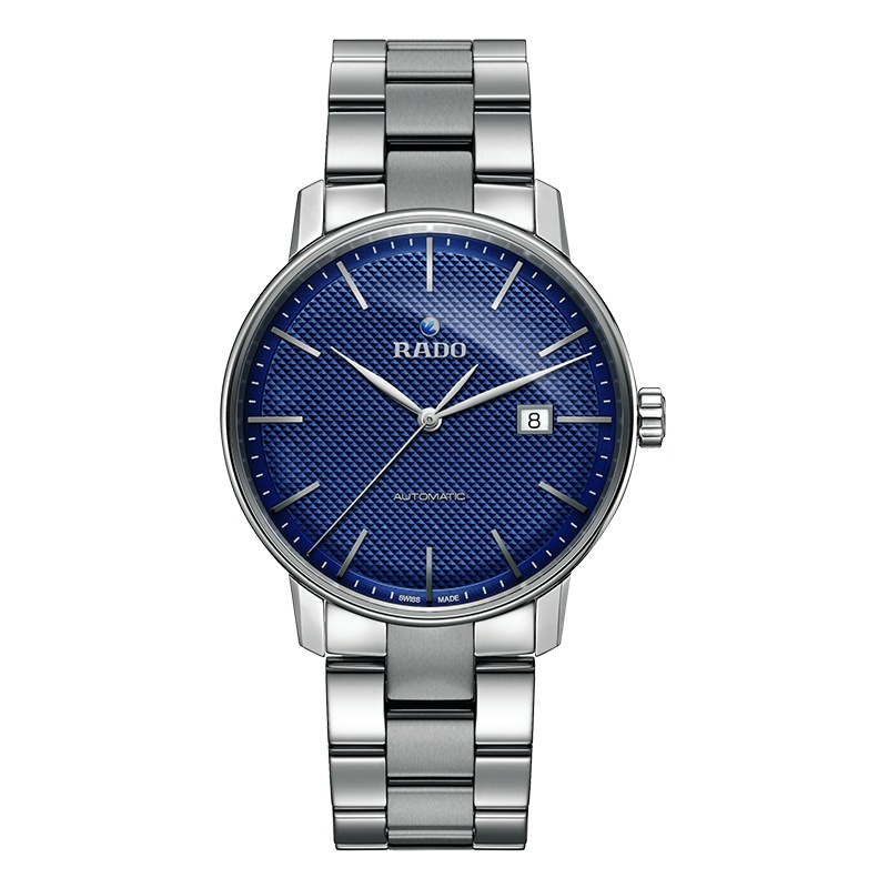 雷达（RADO）瑞士手表 晶璨经典系列时尚休闲男士机械手表 41mm蓝盘钢带 R22876203