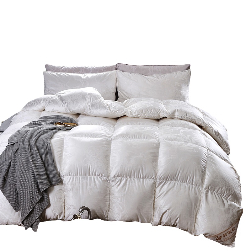 吉岳Giyou冬季保暖羽绒被芯 真丝提花面料填充国标90鸭绒鹅绒95鹅绒被子