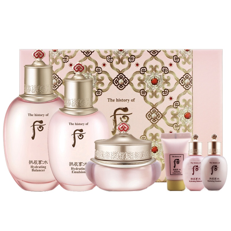 [送礼优选]后(Whoo)水妍 水乳6套装礼盒(333ml) 面部护肤套装韩国进口免税店版 保湿补水