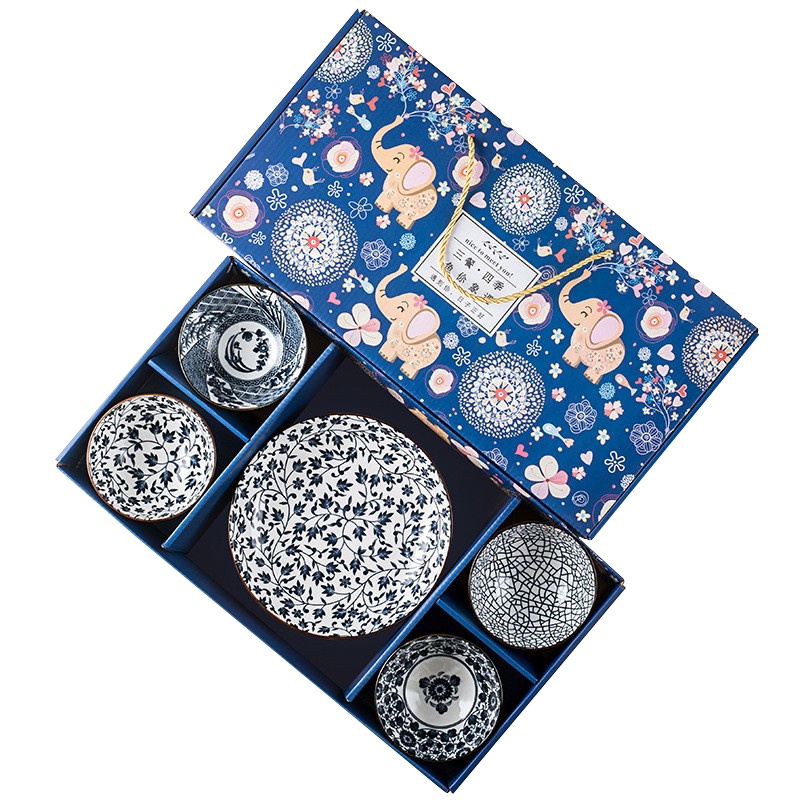 SCP SCP0094 时尚与你相遇家用四碗一盘陶瓷碗盘餐具套装 (套)