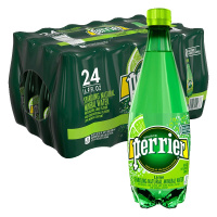 巴黎水(Perrier)天然气泡矿泉水(青柠味)塑料瓶装 500ml*24瓶/箱 进口饮用水 法国进口