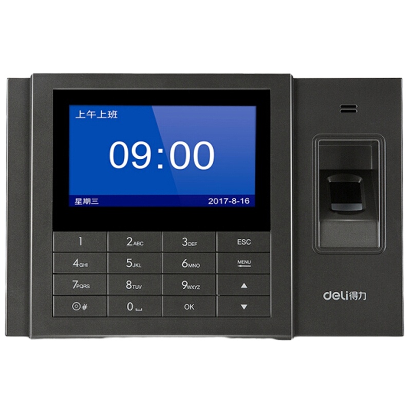得力(deli)3758 WIFI无线功能指纹式彩色屏考勤机上班签到机 多机联网打卡机 P2P功能异地远程实时联网考勤