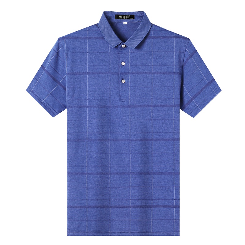 恒源祥男士T恤2021夏新款中年翻领短袖T恤男士上衣短袖T恤衫上衣男