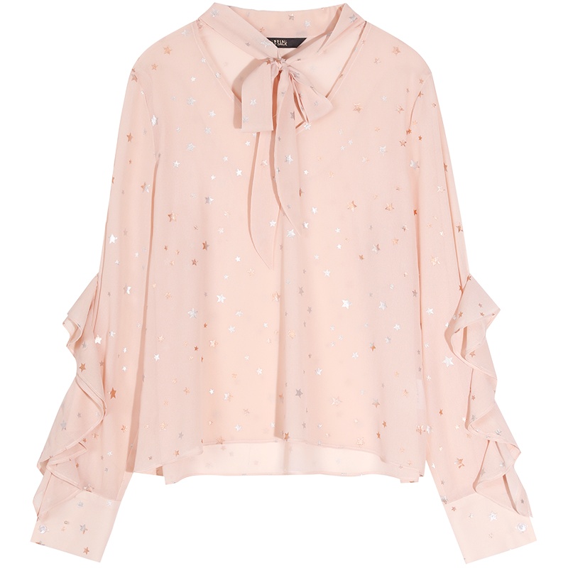 妖精的口袋超仙雪纺打底衫2020春季新款女长袖洋气小衫很仙的上衣