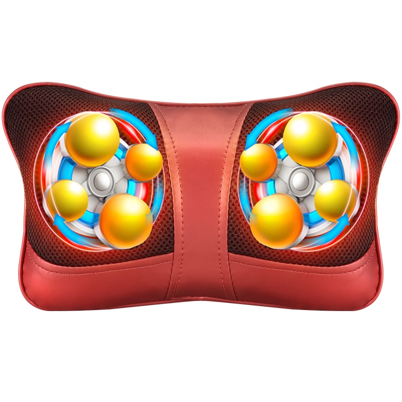 安尚按摩枕脖子全身手持遥控肩颈腰颈椎电动红光加热正反揉捏按摩器按摩枕头车载家用按摩靠垫护颈枕揉捏神器富贵包颈椎枕头电动仪