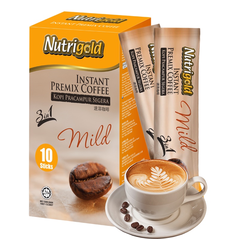 [马来西亚]原装进口Nutrigold诺思乐三合一盒装速溶清香型200g
