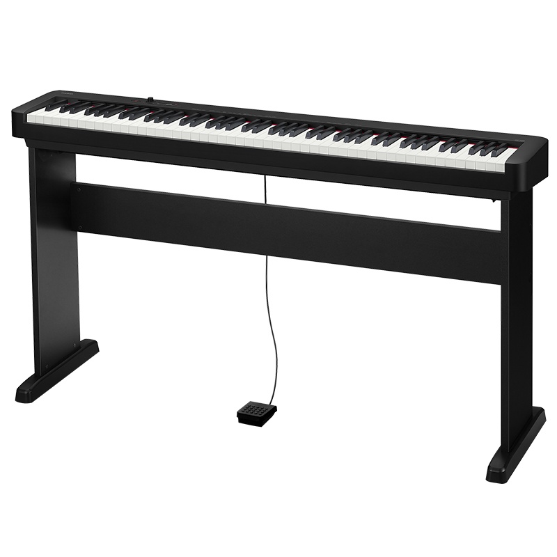 卡西欧(CASIO)电钢琴 CDP-S100BK时尚轻薄 88键立式入门便携式套机( 黑色单机+木质琴架)