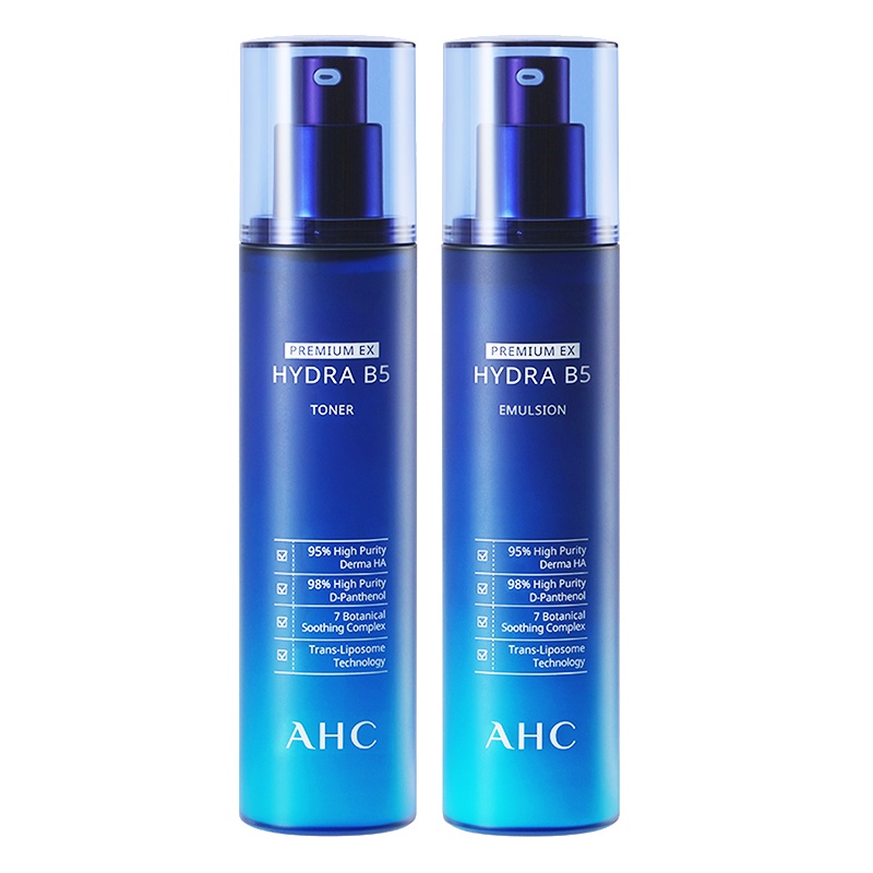 AHC B5玻尿酸水乳补水保湿控油滋润营养 男女士学生面部护肤套装礼盒 B5玻尿酸水乳组合120ml*2