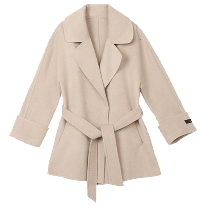 【热卖】拉夏贝尔candies冬季新款宽松显瘦西装领中长羊毛呢大衣30084278