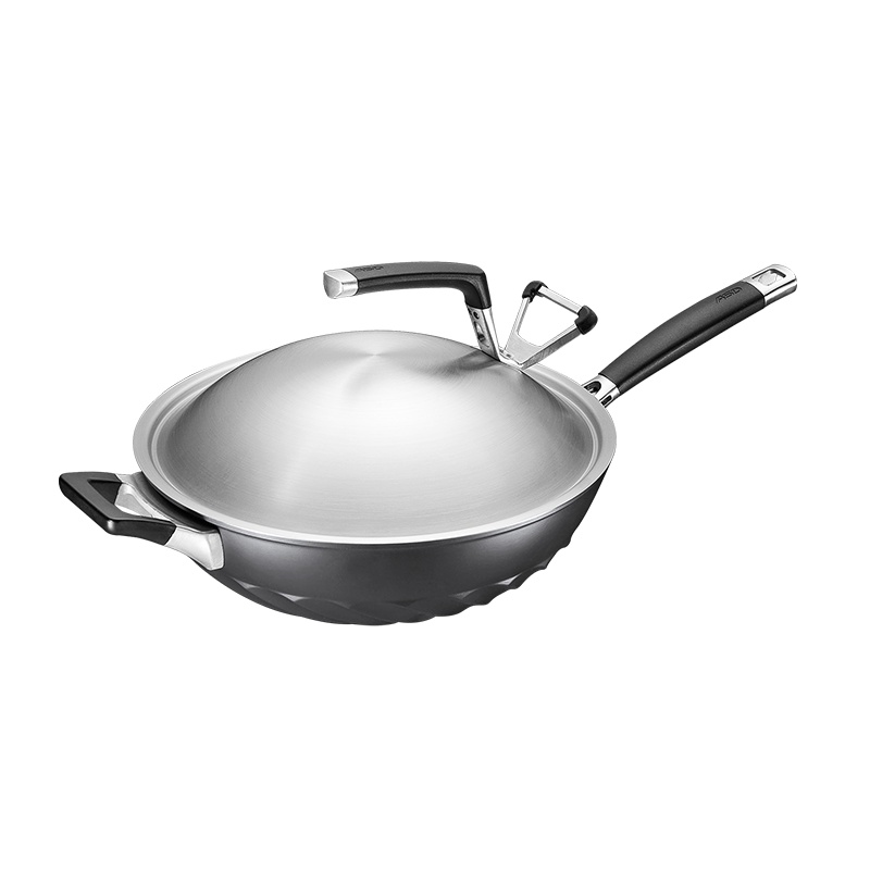 爱仕达(ASD) 锅具32CM 钛熔射金刚旋风不粘锅少油烟 电磁通 CL32Z1WG 送锅铲