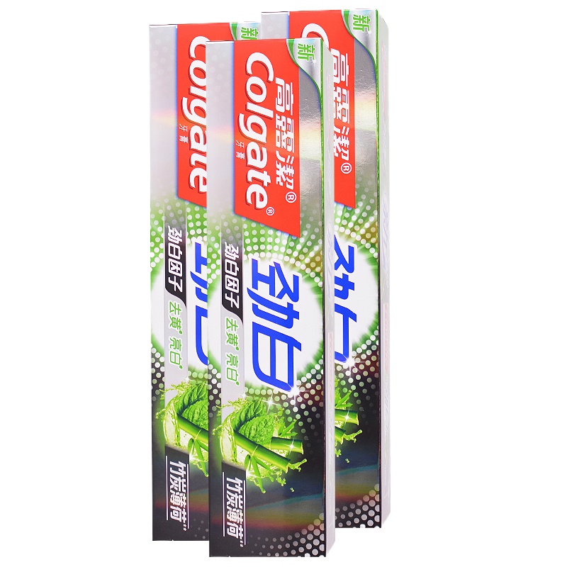 高露洁劲白竹炭薄荷牙膏120g*3