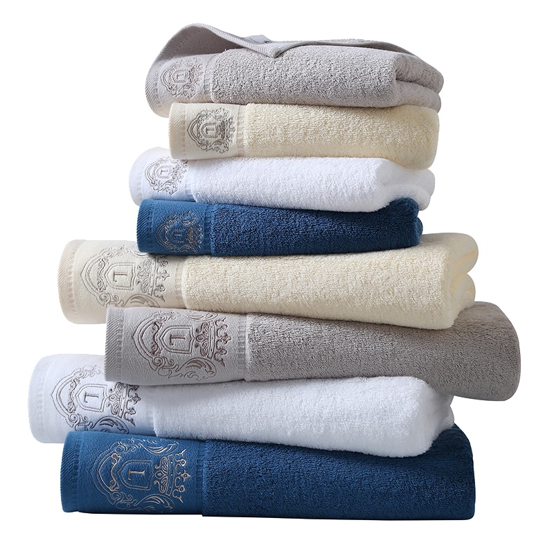 Lapasiòn纯棉加厚刺绣毛浴巾套装成人柔软男女酒店浴巾吸水儿童全棉加厚大毛巾