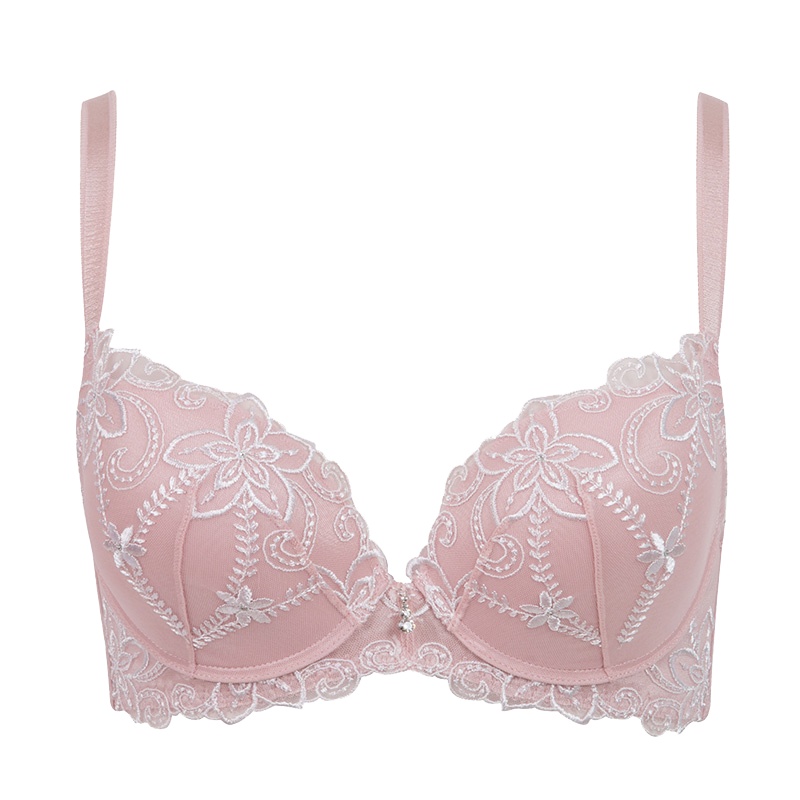 古今聚拢3/4杯优雅甜美刺绣文胸性感小杯侧收上托内衣女 0I8108
