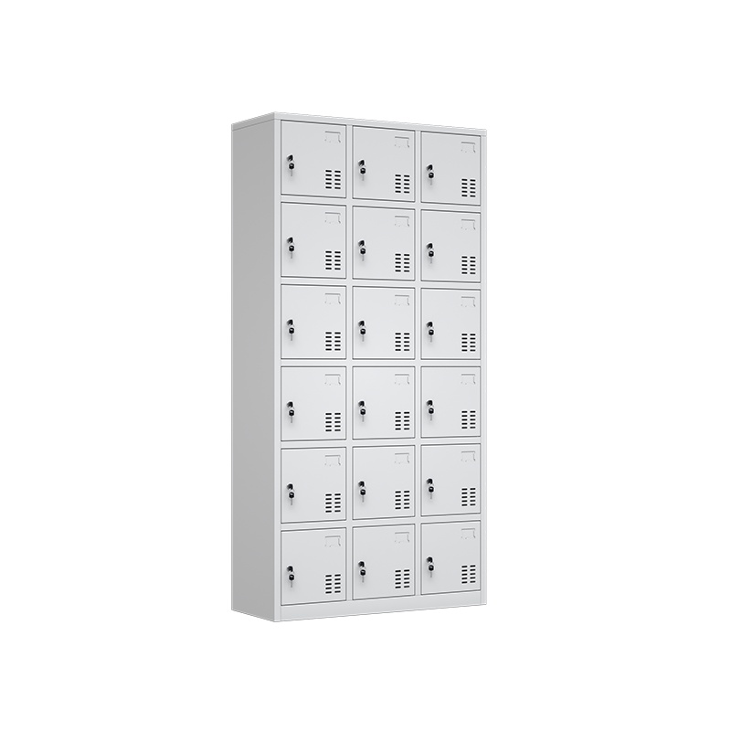 星岛更衣柜员工储物柜铁皮带锁储存柜健身房更衣室钢制宿舍柜子十八门更衣柜