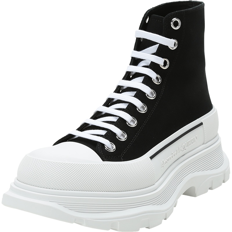 ALEXANDER MCQUEEN 亚历山大·麦昆 男士 帆布系带厚底靴子短靴 604254 W4L32