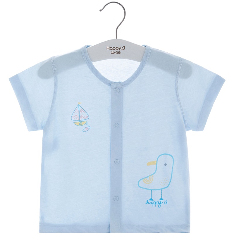 哈贝比（happyB） 新生婴儿夏装纯棉内衣男女宝宝薄款透气衣服小童开衫上衣