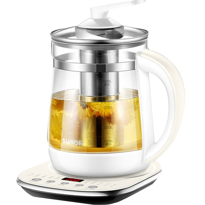 苏泊尔(SUPOR)SW-15Y06养生壶 多功能简约煮茶壶 电水壶全自动电热烧水壶高硼硅玻璃家用1.5L触屏式