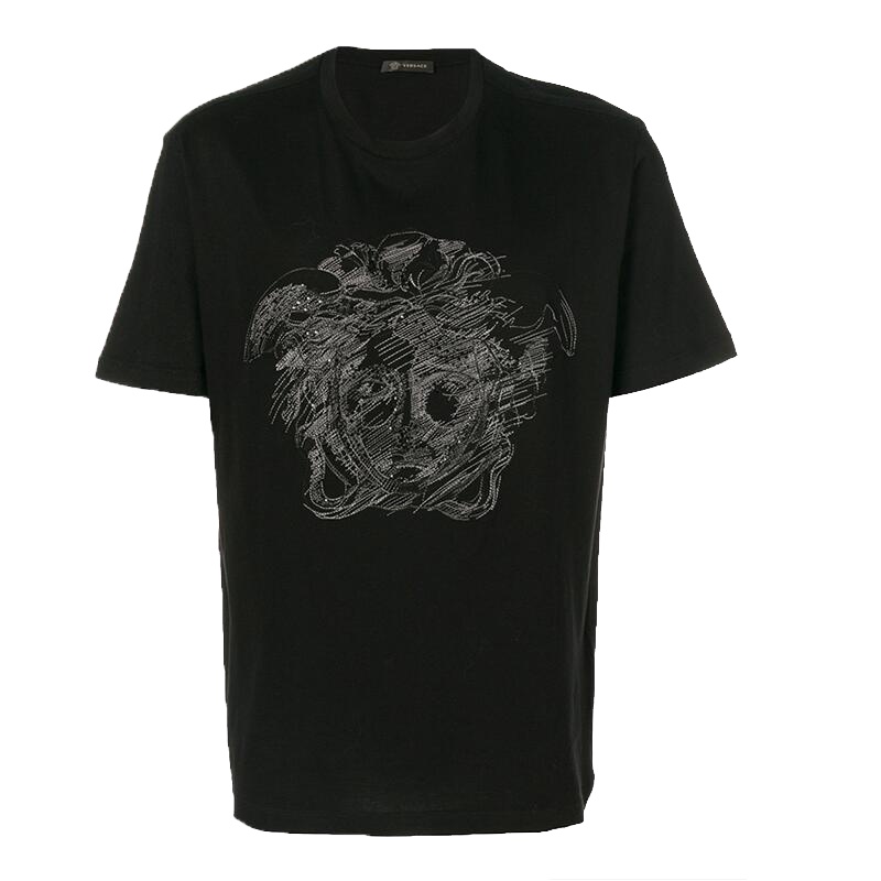 VERSACE 范思哲 奢侈品 男士 黑色 短袖T恤 （偏大2码）A77263 A222614 A008