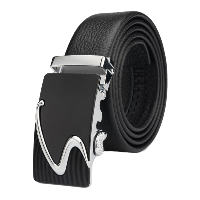莱特曼林 新款跑车皮带男士自动扣黑底皮带中青年商务时尚韩版休闲潮腰带卷
