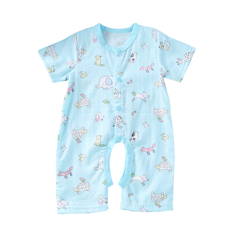 龙之涵(LONGZHIHAN)女婴儿连体衣夏季男宝宝纯棉短袖爬服哈衣新生儿衣服夏装