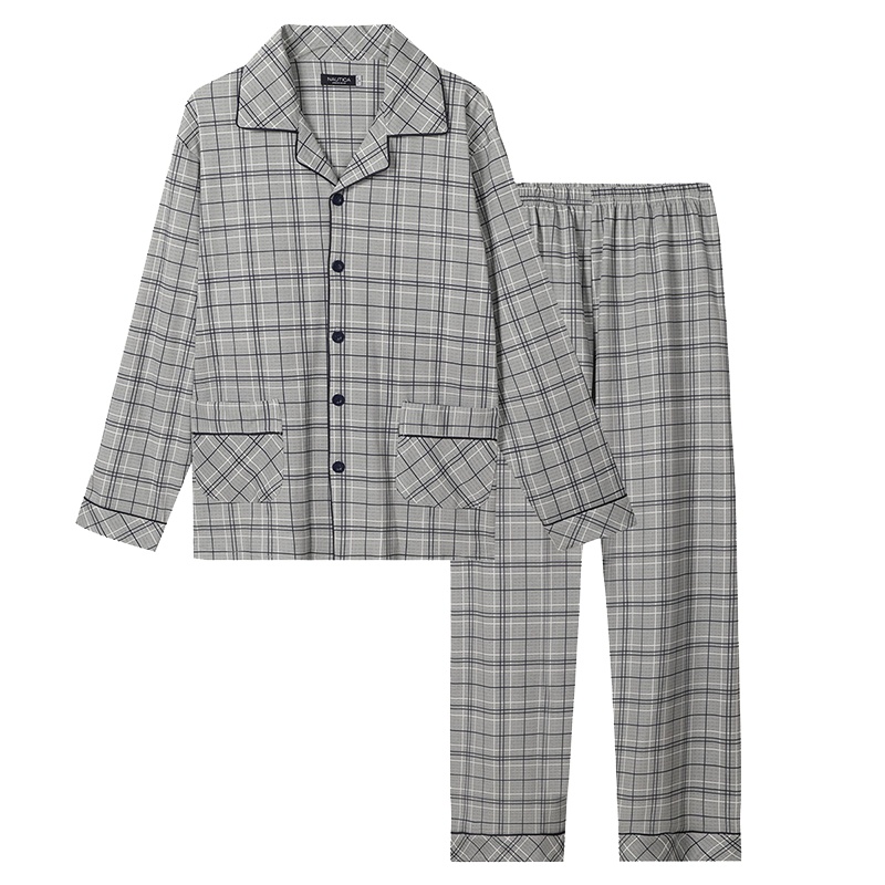 诺帝卡NAUTICA UNDERWEAR男士纯棉舒适亲肤短袖睡衣套装长袖家居服