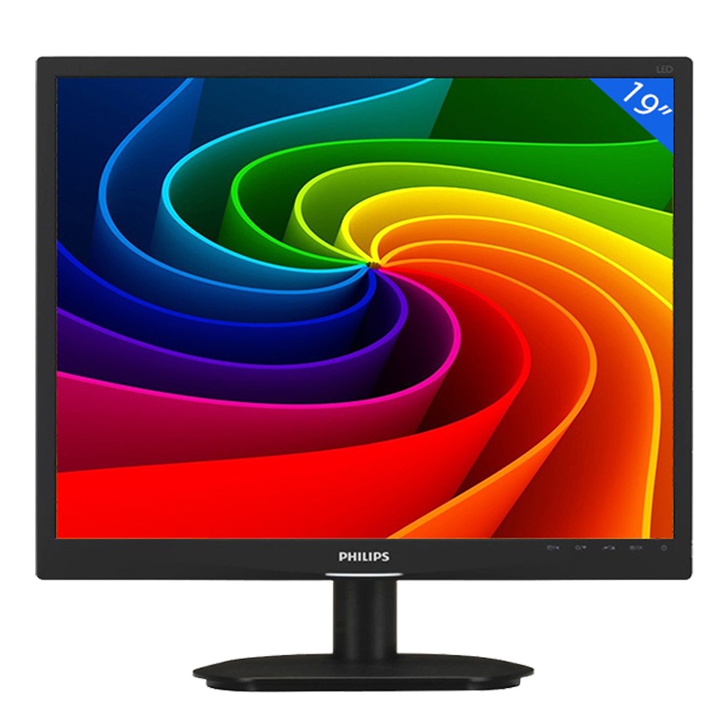 飞利浦(PHILIPS)19英寸 内置音箱液晶显示器 IPS面板方屏5:4办公监控设计19S4QAB 黑色