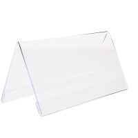 得力 9294 展示牌 V型10*20cm亚克力桌牌 双面透明（一个装）
