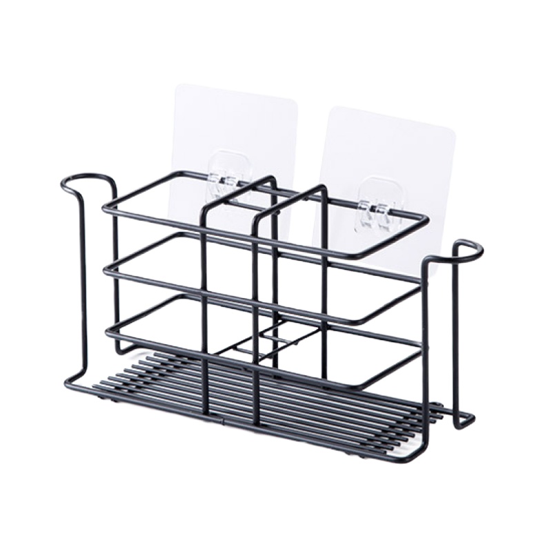 铁艺牙刷置物架卫生间漱口杯收纳架牙杯架创意壁挂牙具挂架牙刷架 三维工匠 [大容量]大号黑色