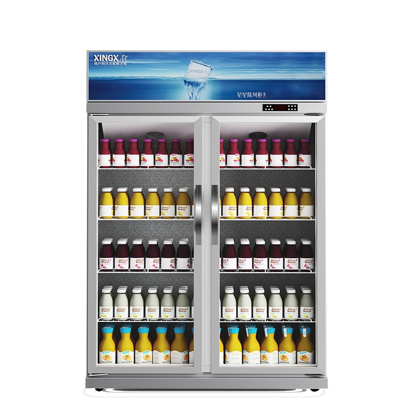 星星(XINGX)800升 商用展示柜 对开门 冷藏柜 立式冷柜 双门冰箱 双层玻璃 直观展示LSC-800K