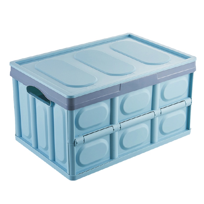 悦卡汽车后备箱收纳箱 车载多功能车内尾箱整理箱置物用品 经典系列折叠储物箱 天空蓝-55L