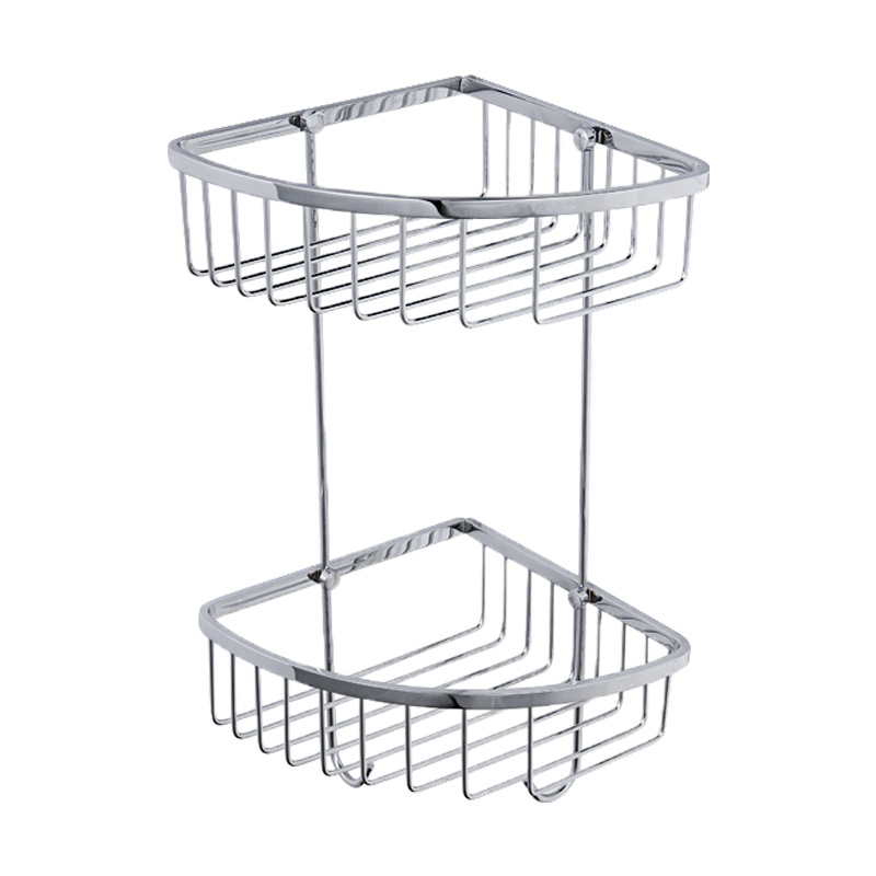 九牧卫浴官方旗舰卫生间置物架壁挂收纳架_不锈钢三角篮浴室五金挂件 937019