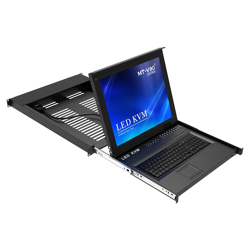 迈拓维矩MT-1716MS 带17寸LED显示屏数字高密KVM切换器主机16进1出RJ45网口50米本地延长100米
