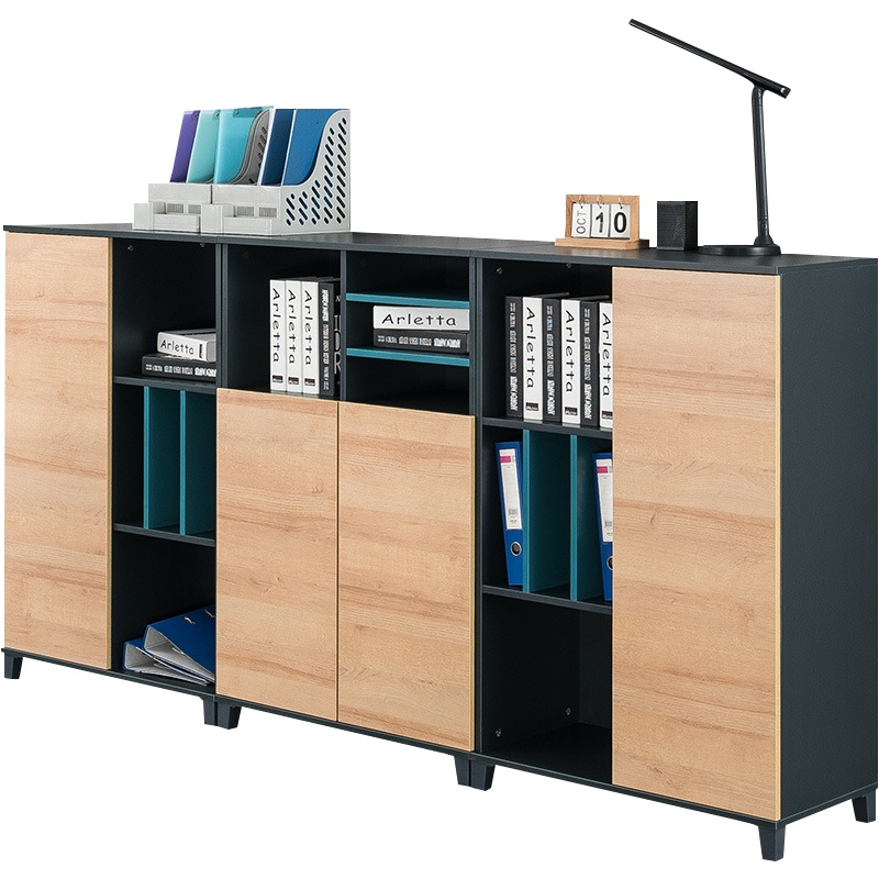 质凡文件柜矮柜简约现代木质储物柜办公柜子办公室地柜落地柜收纳柜