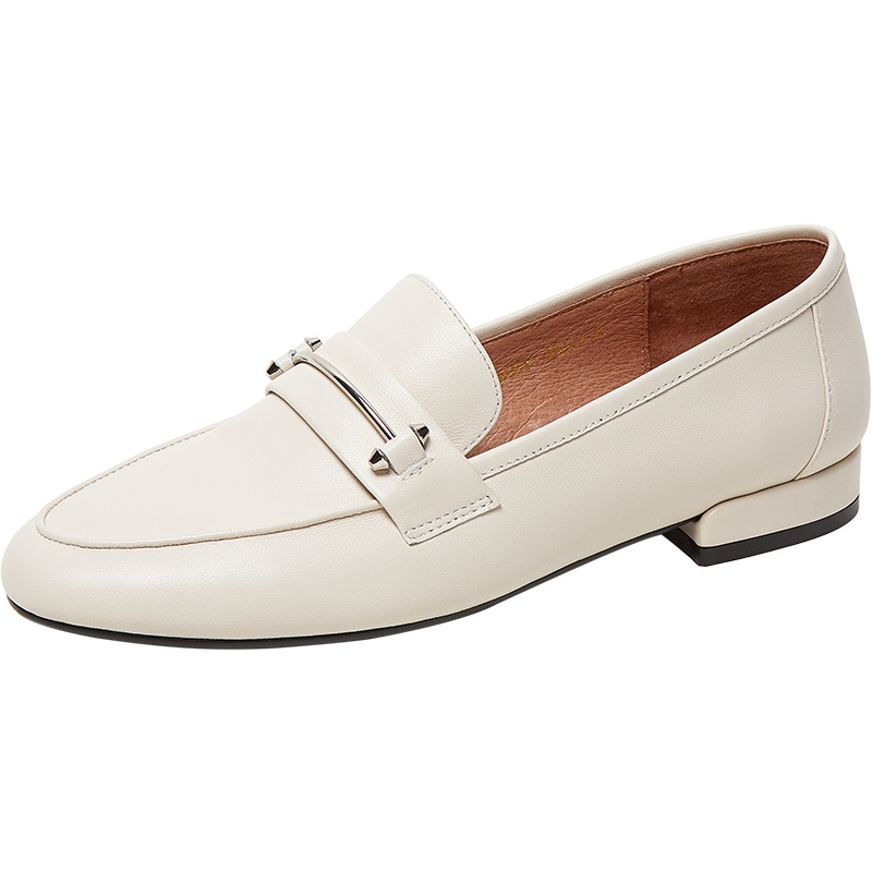 Teenmix/天美意2019秋新款商场同款羊皮革乐福女皮单鞋AU831CQ9