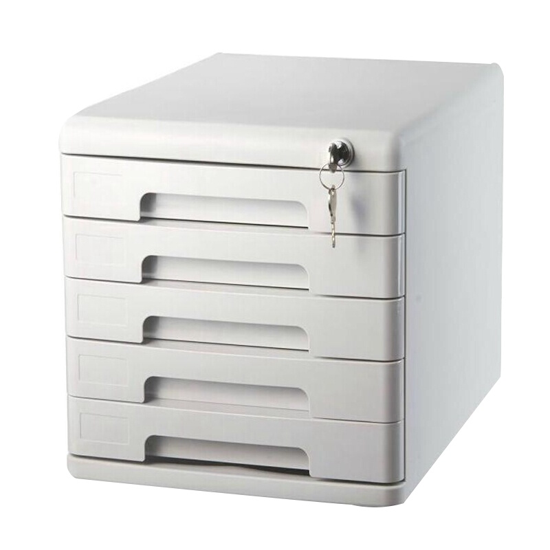 桌 面 资 料 整 理 文 件 柜 塑 料 抽 屉 柜 文 件 柜 五 层 带 锁
