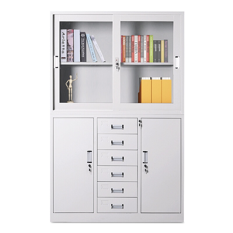匡大 铁皮文件柜办公档案柜宽中六斗钢柜