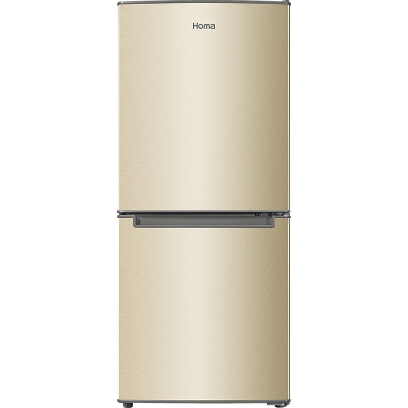 奥马(Homa) 106升双门冰箱 大冷冻大冷藏 高效制冷 科学分区设计 纤薄机身 节能省电 BCD-106典雅金