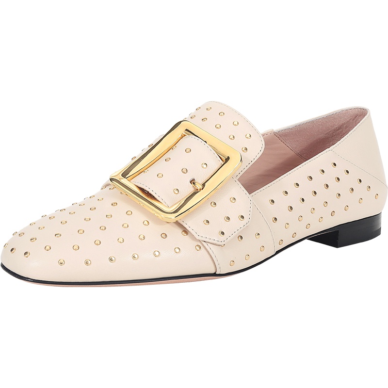 Bally 巴利 女士皮质铆钉装饰平底鞋便鞋 JANELLE METALST
