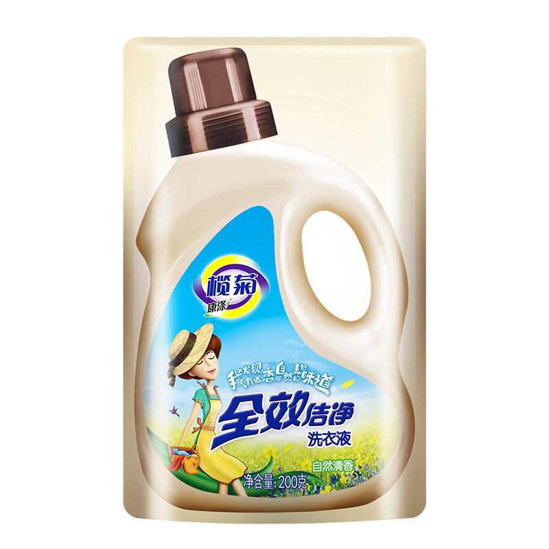 榄菊 康涤全效洁净洗衣液 自然清香200g/袋 持久留香家用手洗机洗去渍柔顺护色 （新旧包装随机发货）