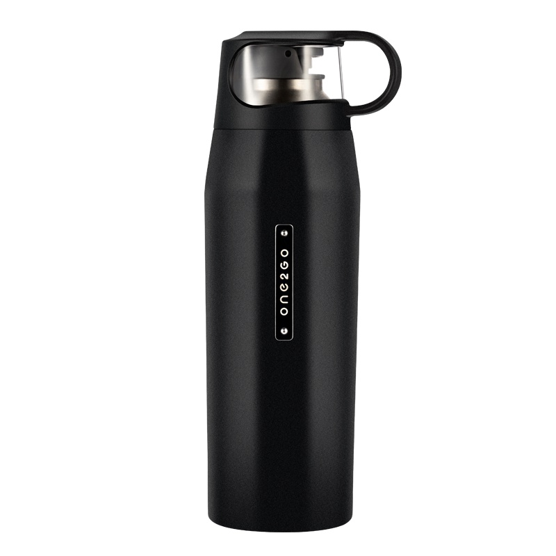 ONE2GO保温杯男大容量保温壶户外旅行水壶便携车载运动男士水杯暖热水瓶 700ml 黑色