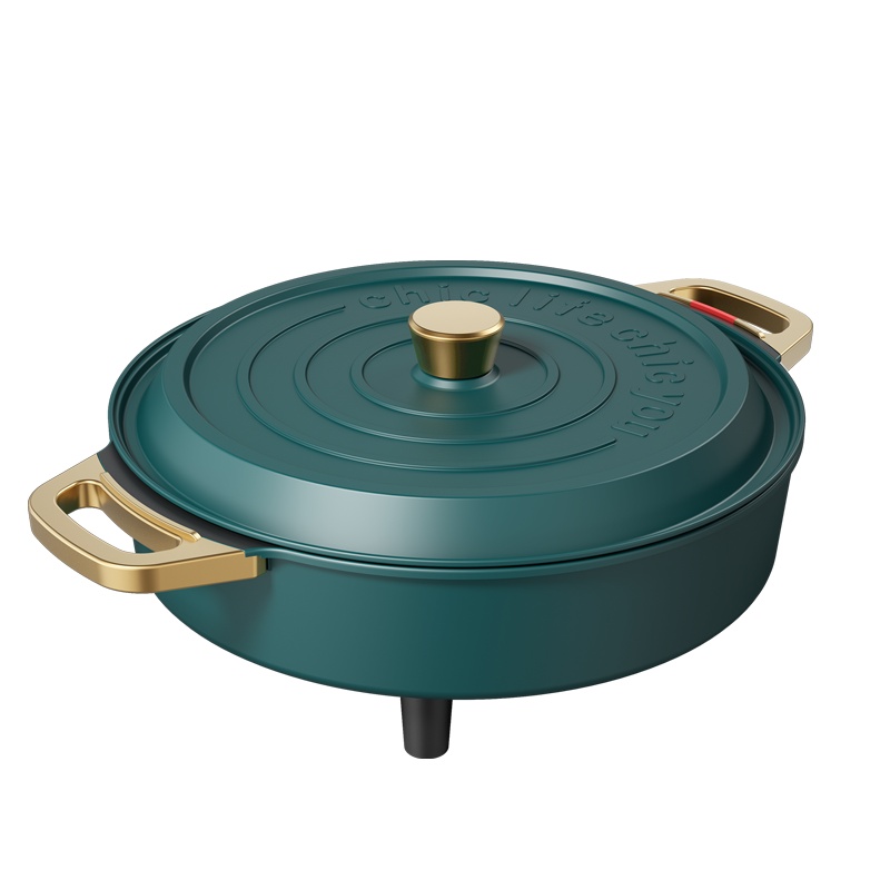 奥然电火锅锅家用多功能一体式电热锅电炒锅电煮锅炒菜电锅不粘锅