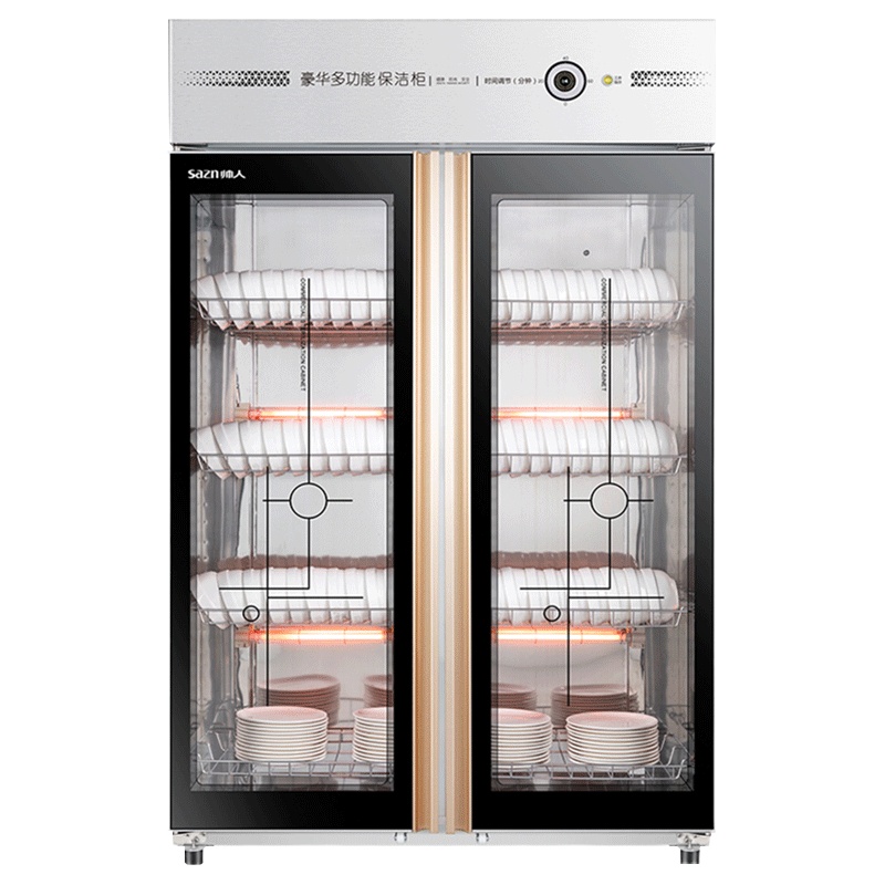 帅人SA-910LA29商用消毒柜 910升消毒碗柜 厨房商用立式消毒柜家用 台式碗筷柜 双门不锈钢