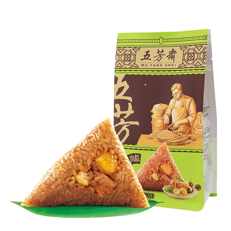 五芳斋栗子鲜肉板栗粽140g*2/袋*5板栗肉粽子新鲜散装组合嘉兴特产速食早餐