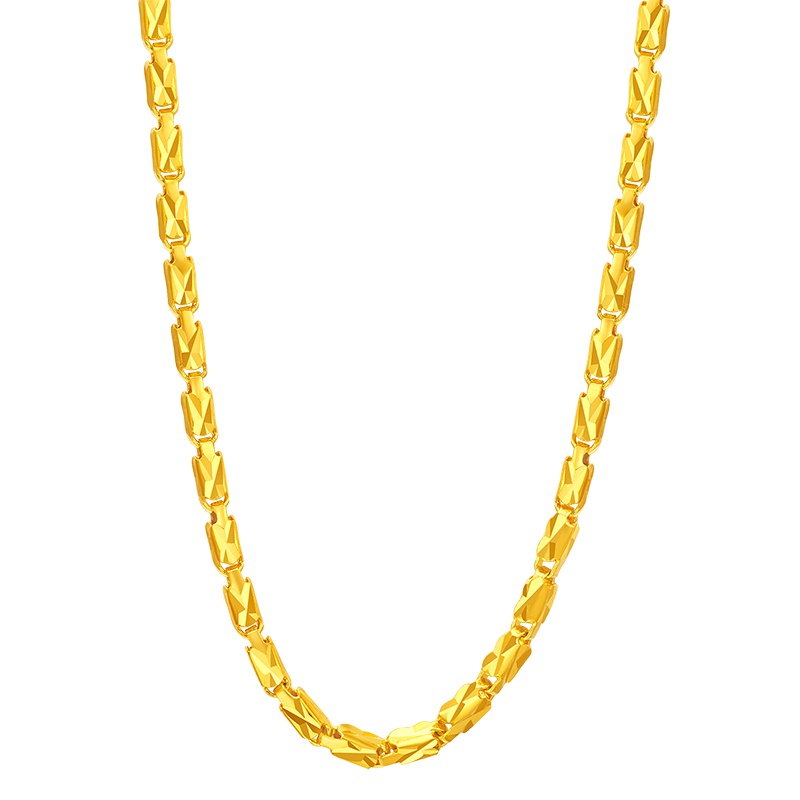 周大福时尚车花足金黄金项链计价(工费188元)F217481