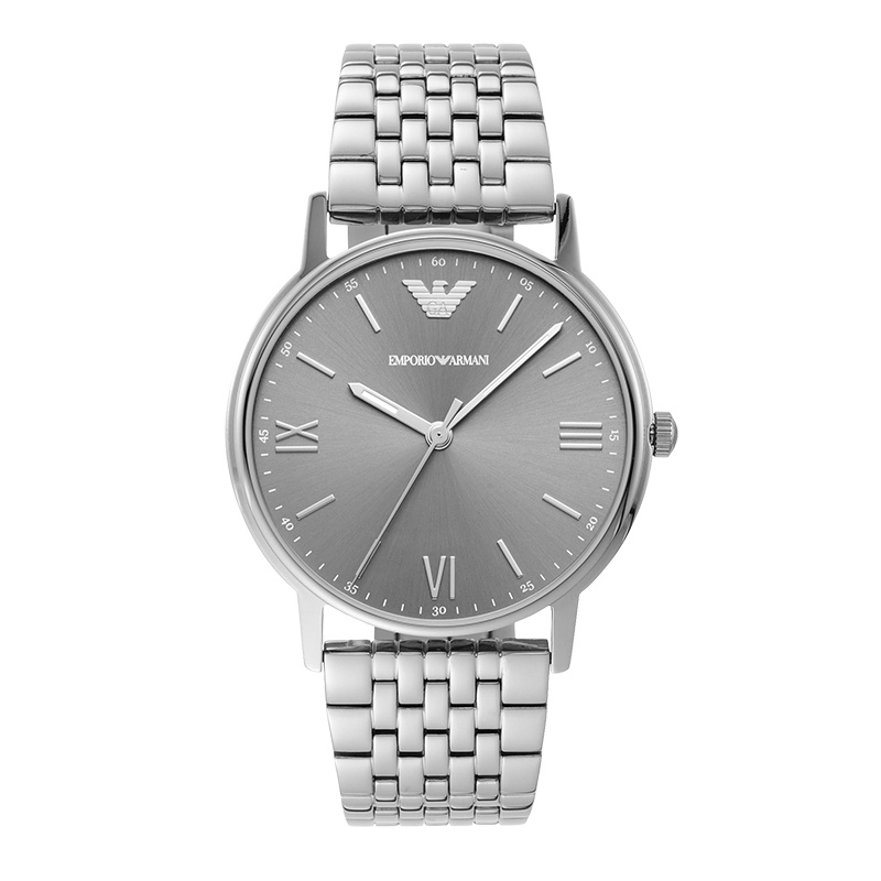 阿玛尼(EMPORIO.ARMANI)手表 男士时尚欧美简约钢带石英表男士腕表套装 AR80030