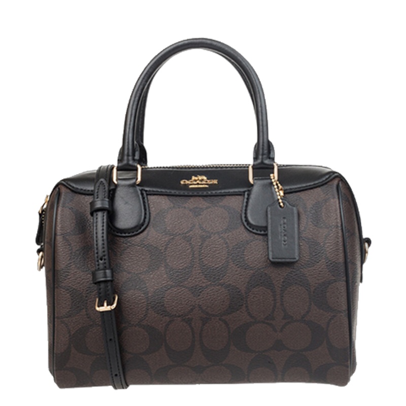 [直营]蔻驰(COACH) 迷你波士顿包Mini Bennett拉链款软C纹涂层帆布 斜挎包手提包单肩包女包