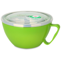 美厨 泡面碗 饭盒304不锈钢1200ML双层隔热(绿色)MCWA-019